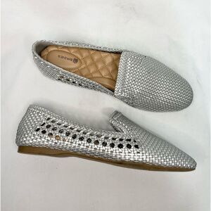 Women’s Birdies The Starling Silver Woven Slip On Vegan Leather Loafers